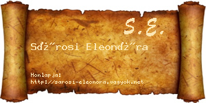 Sárosi Eleonóra névjegykártya